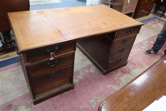 A George III mahogany pedestal partners desk a.f. W.152cm